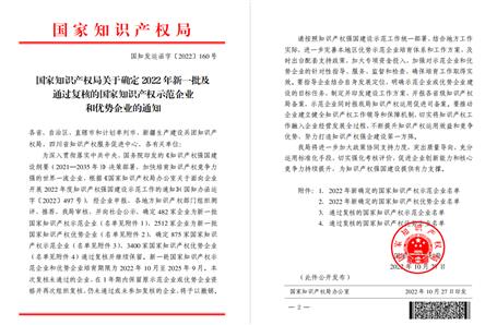 冶建公司榮獲國家級知識產(chǎn)權(quán)優(yōu)勢企業(yè)稱號